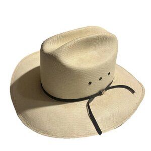 Vintage Bailey Cowboy Hat 7 3/8 Panama U-Rollit Shantung Panama 4X USA Made